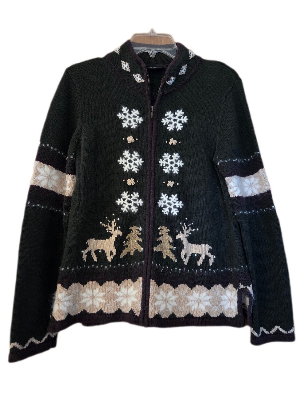 Guide Series Dark Green Sweater  Cardigan Nordic Winter Christmas Size XS